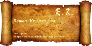 Remes Krisztina névjegykártya
